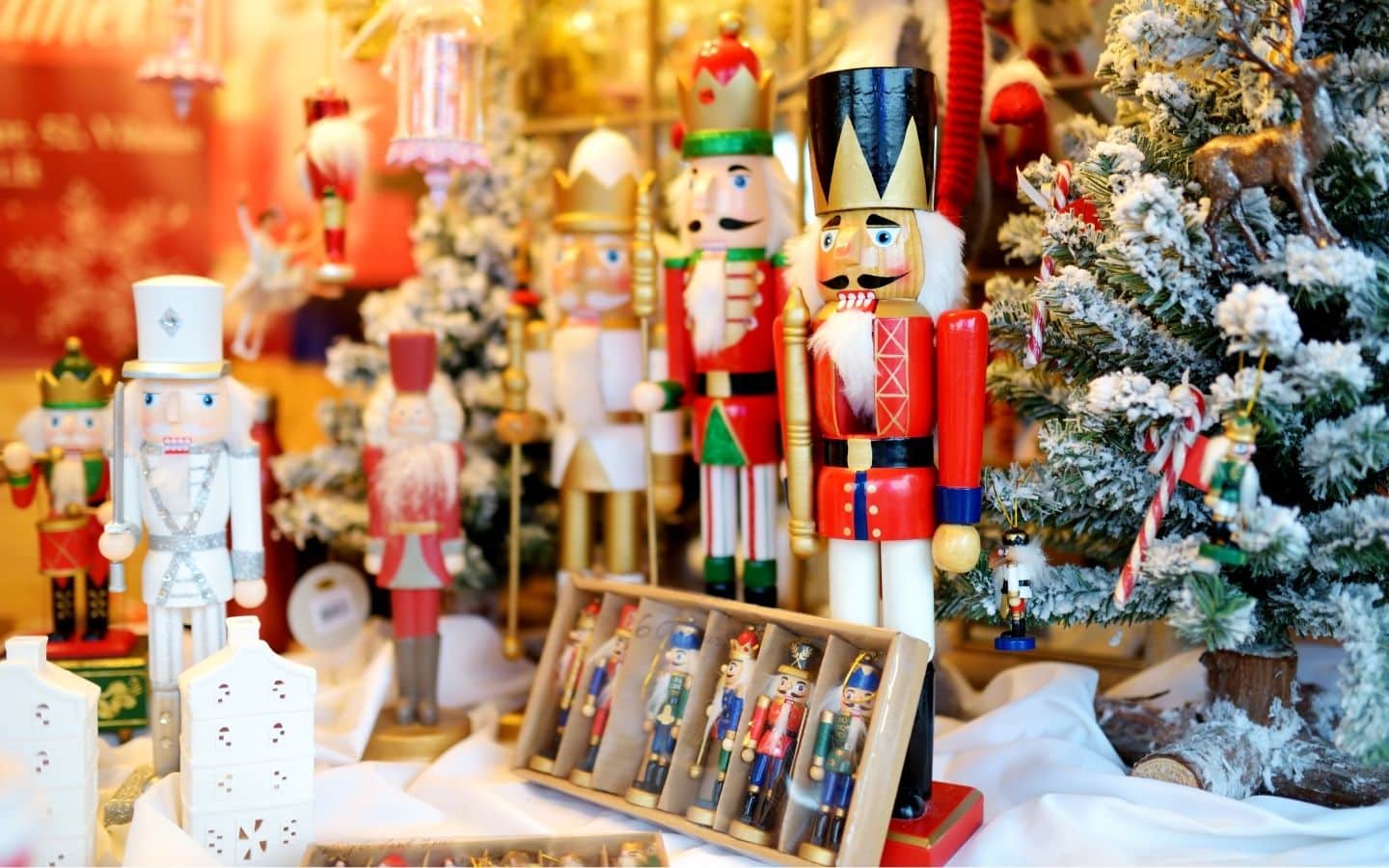 nutcrackers for sale at a christmas market